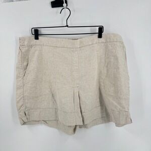 Banana Republic Size XXL Linen Blend Shorts Oatmeal Beige Elastic Waist Coastal